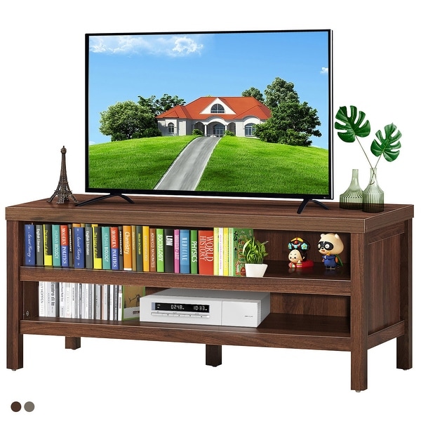 Costway 3-Tier TV Stand Console Cabinet for TV's up to 45'' w/ Storage - 42'' x 17.5'' x 18''