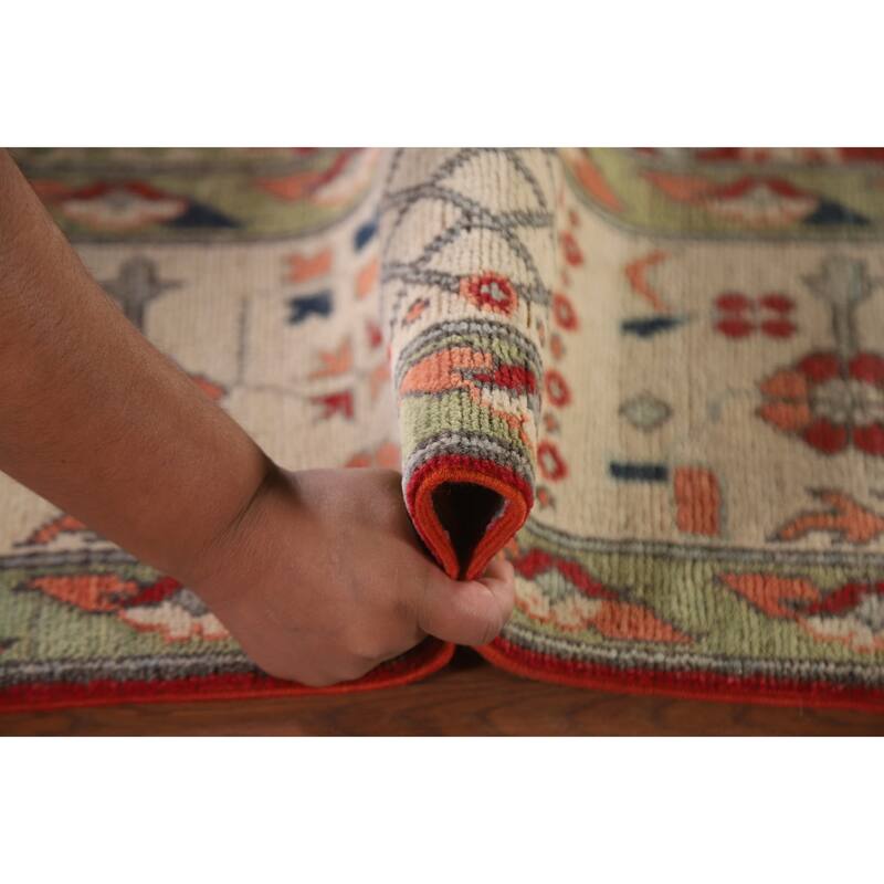 Hand Knotted Oriental 100% Wool Carpet Traditional Geometric Red Kazak Area Rug - 10' 0'' X 6' 4''