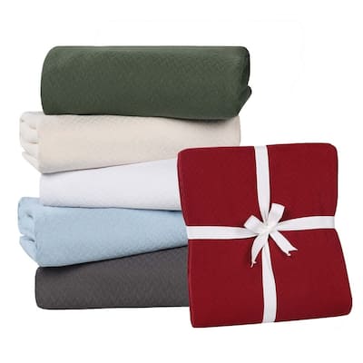 Superior Nobel Cotton Textured Chevron Lightweight Woven Blanket