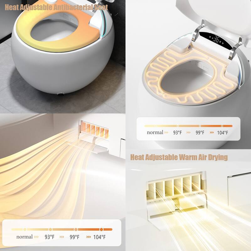 YULIKA Spherical Smart Bidet Toilet Bidet Toilet with Tank Heated Seat Auto Lid Opening Warm Water Sprayer & Dryer