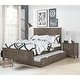preview thumbnail 1 of 12, Furniture of America Lanister 2-Piece Wood Wire-Brushed Warm Grey Kids Panel Bed and Nightstand Set with Trundle Full