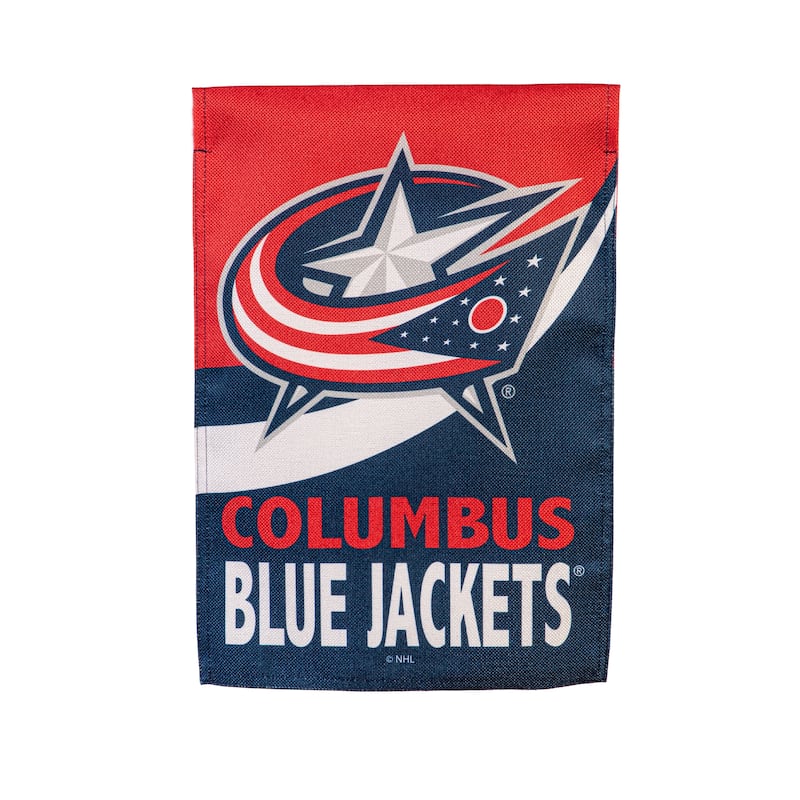 Columbus Blue Jackets Burlap Flag Garden Size