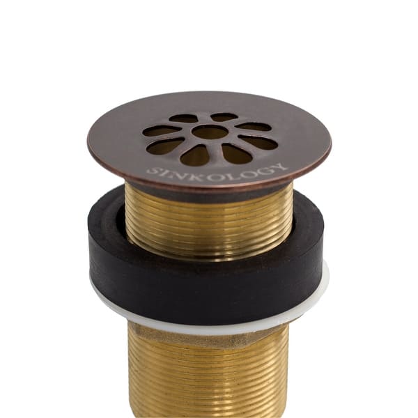 slide 2 of 5, SinkSense 1.5" Grid Sink Drain in Aged Copper - No Overflow