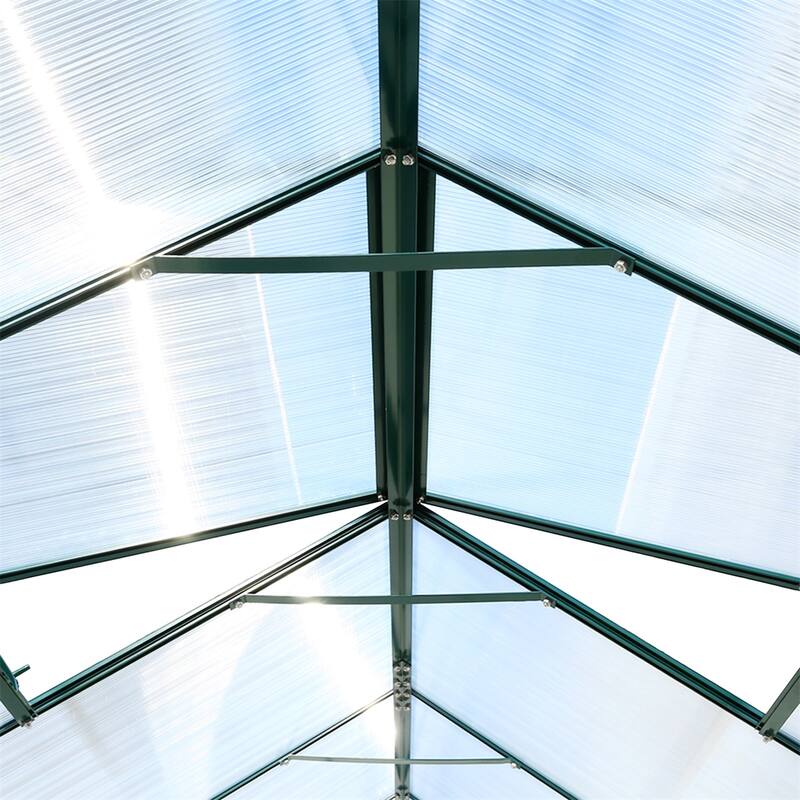Polycarbonate Greenhouse,Heavy Duty Outdoor Walk-in Green House Kit - 6.3'*12.2'*7'
