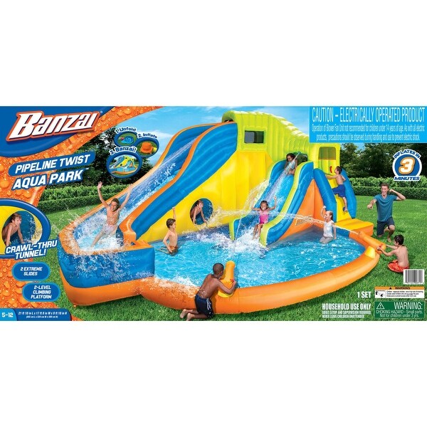 Banzai Pipeline Twist Kids Inflatable Backyard Waterpark Activity