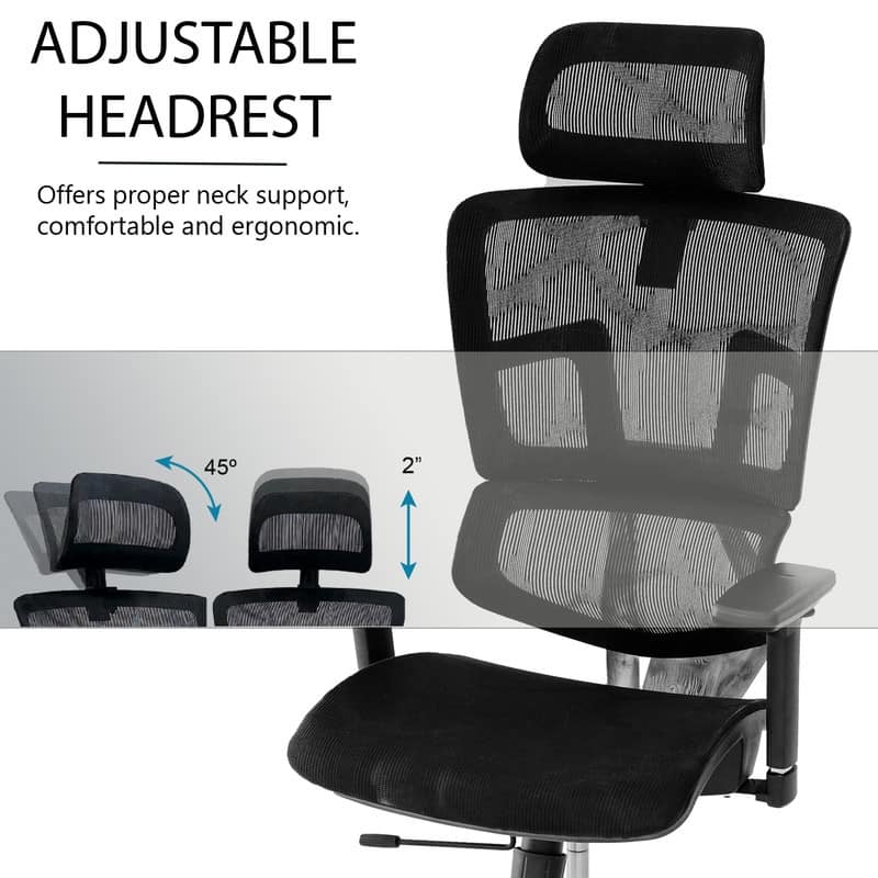 ErgoMax 53 in Tall Black Ergonomic Adjustable Office Chair w/ Aluminum Back and Base, Home Office Ergonomic Chair
