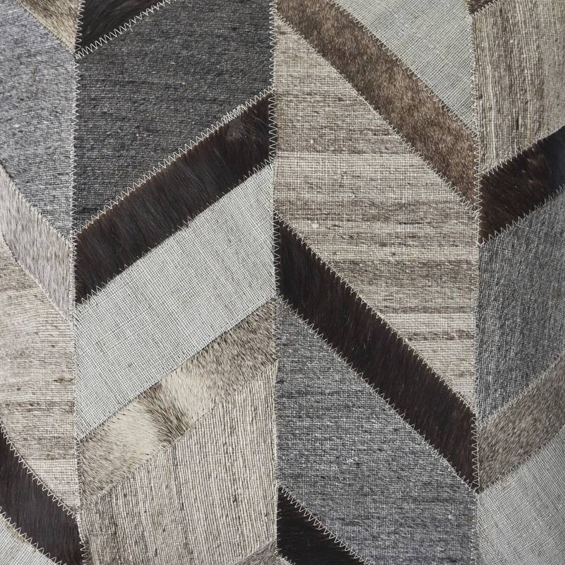 HomeRoots 20" X 20" Gray And Brown 100% Wool Chevron Zippered Pillow