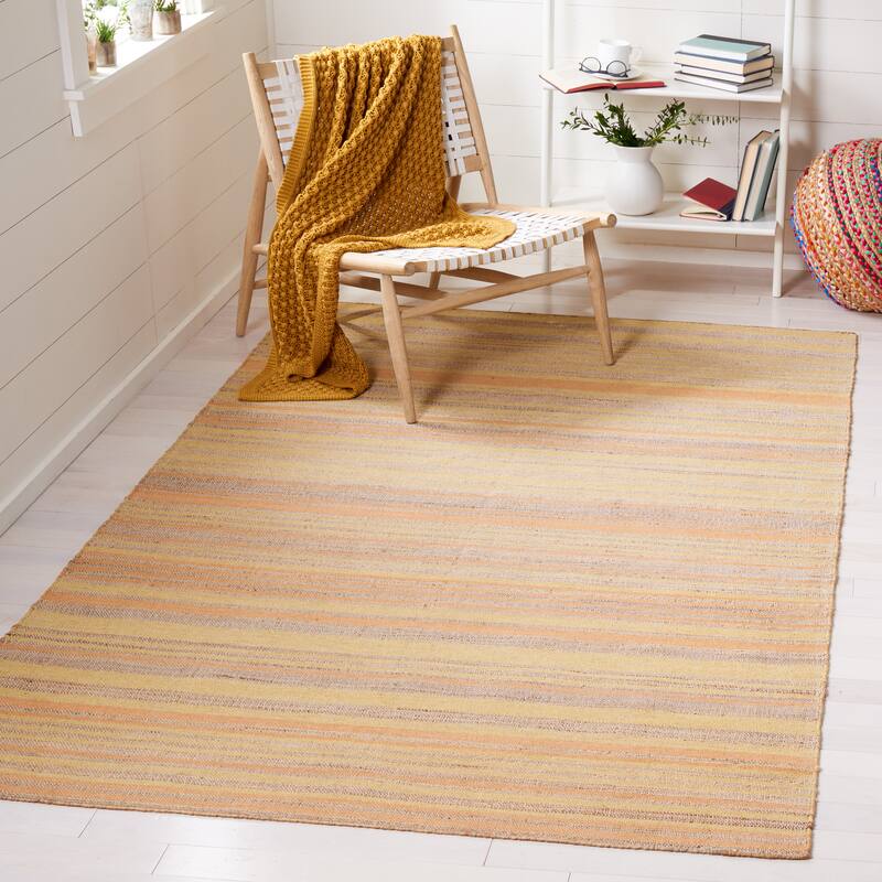 SAFAVIEH Handmade Kilim Pachita Stripe Jute & Wool Rug - 8' x 10' - Natural/Gold