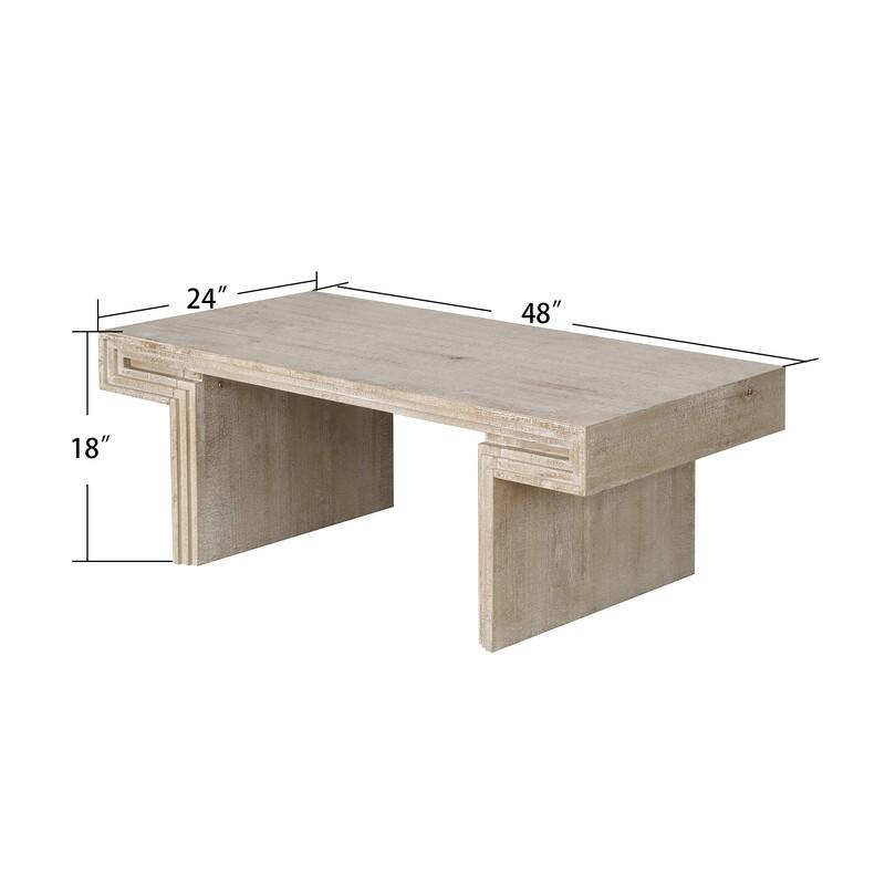 American Vintage Industrial Coffee Table, Premium Reclaimed Wood Texture Rectangular Design