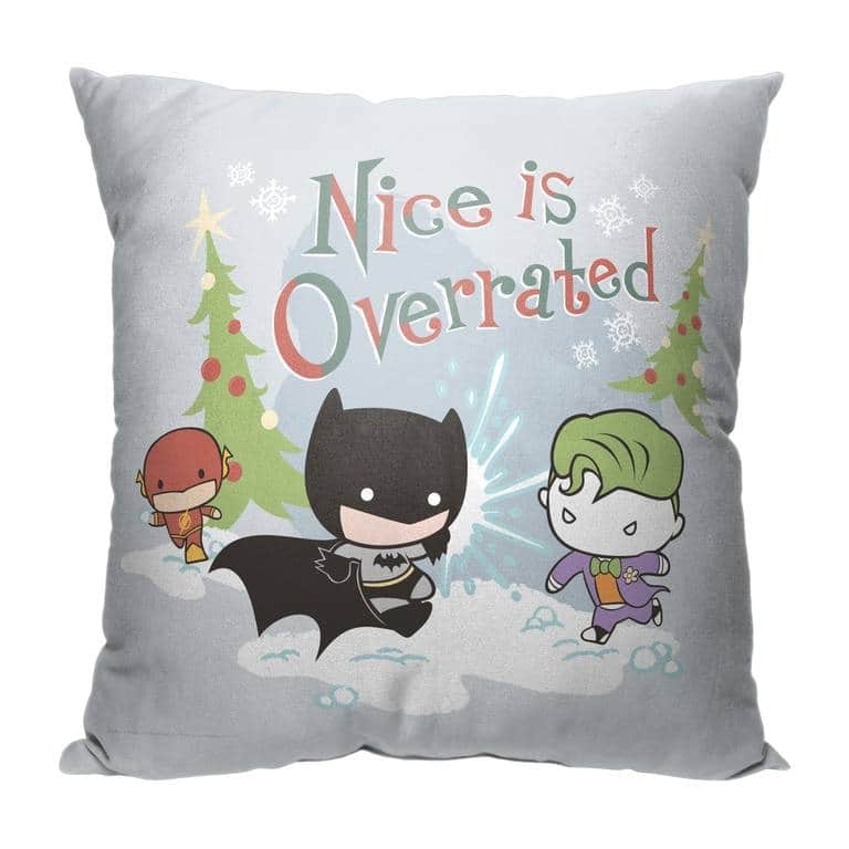 Warner Brothers DC Justice League Nice Is Overrated 18 Inch Throw Pillow