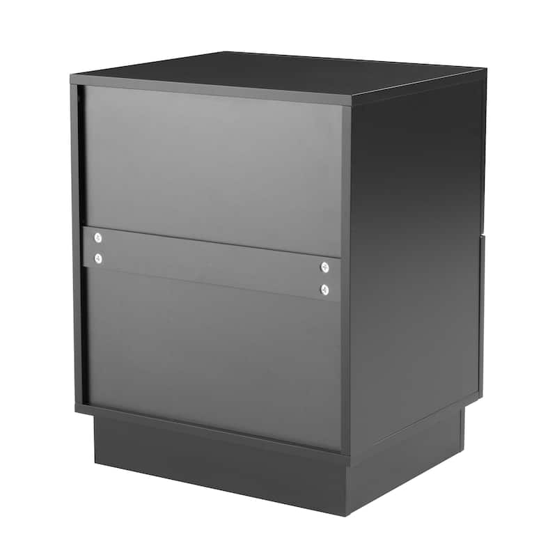 COZAYH Sculptural Mid-Century Modern Dresser & Nightstand with Geometric Square Pattern, Contemporary Chest and Bedside Table