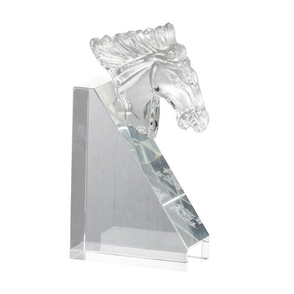 8.5" Clear Contemporary Style Glass Horse Head Bookend Accent - N/A