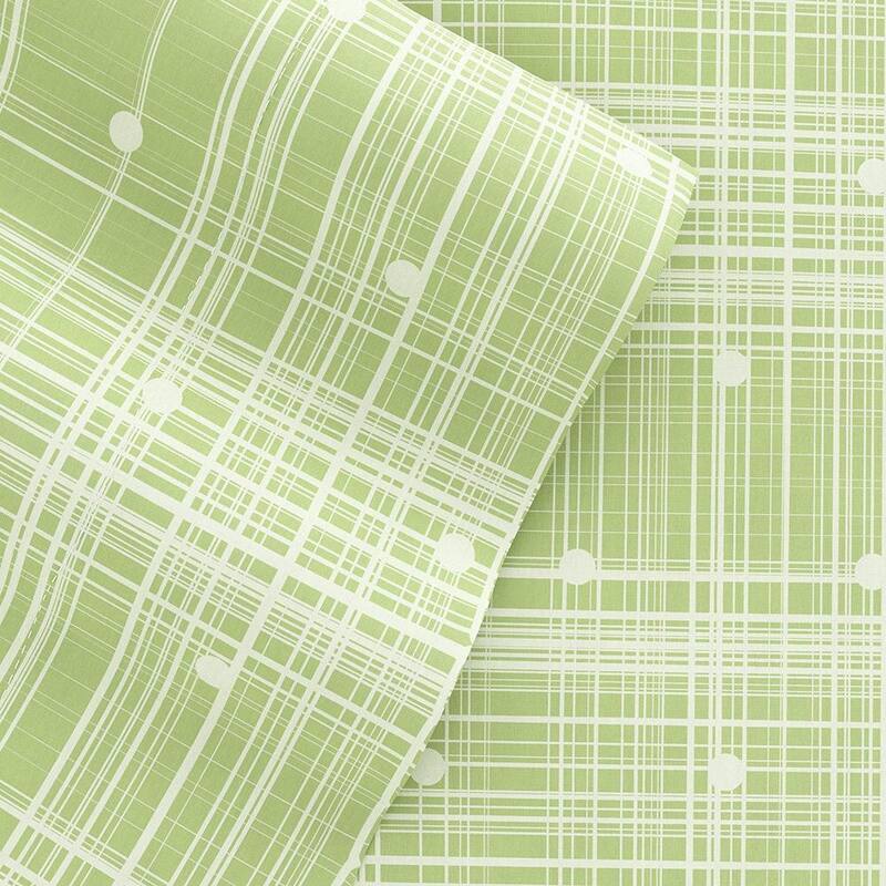 Becky Cameron 4-piece Deep Pocket Polka Dot Patterned Sheet Set - California King - Moss
