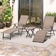 preview thumbnail 44 of 56, Outdoor Aluminum Folding Adjustable Chaise Lounge Chair and Table Set