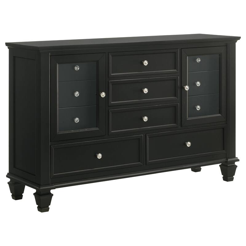 Sandy Beach 5-piece Storage Bedroom Set with Sleigh Headboard