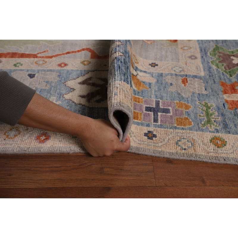 Grey Oushak Turkish Area Rug Handmade Vegetable Dye Wool Carpet - 7'11"x 9'9"