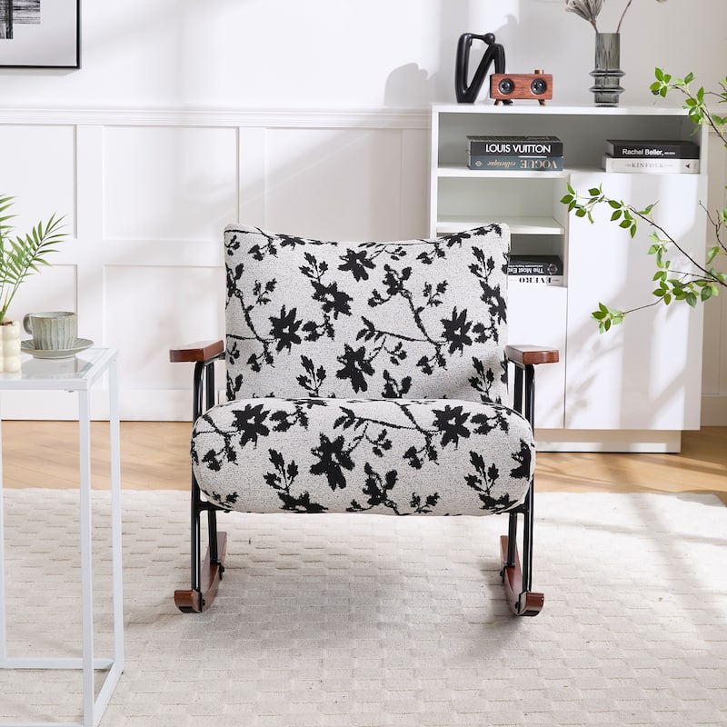 Rocking Accent Chair with Metal Frame