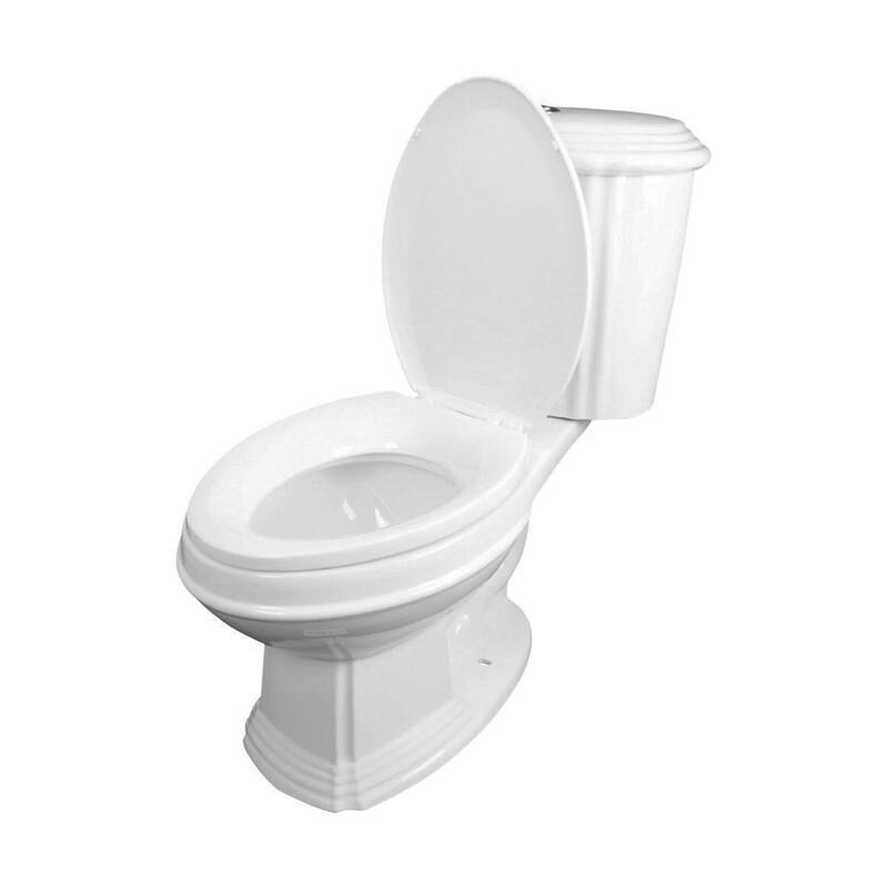Sheffield White Porcelain Two Piece Elongated Toilet Dual Flush with Slow Close Seat