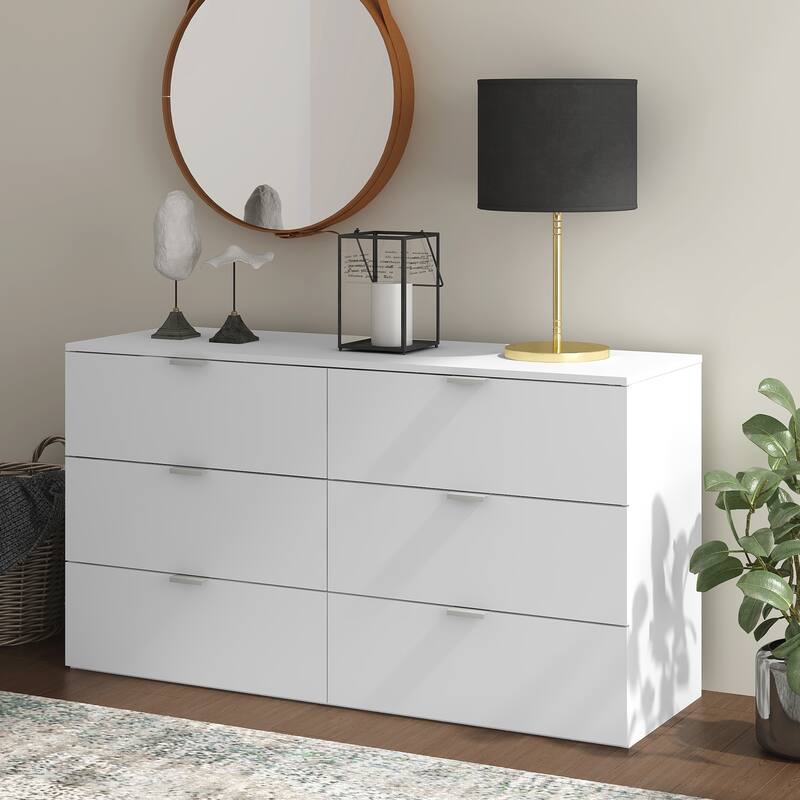 living essentials by hillsdale modern wood 6 drawer dresser Brindle 6 Drawer Dresser, Gray Oak, by Hillsdale Living Essentials