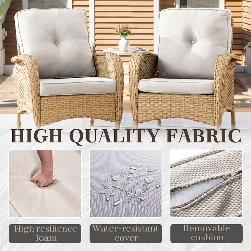 Pocassy Outdoor Wicker Patio Chairs Set