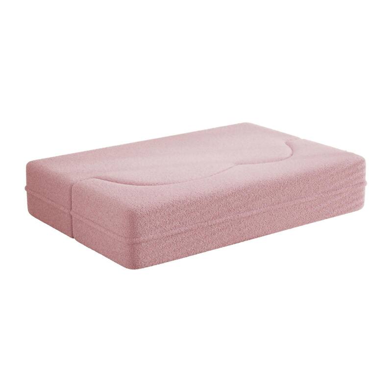 Modern Convertible Floor Sofa,15" Size,Teddy,2 Pillows,No Assembly