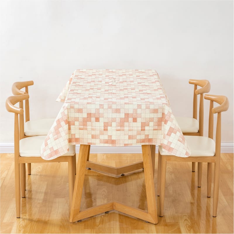 Celebrate tablecloth Great flannel back Gradient pink grid pattern