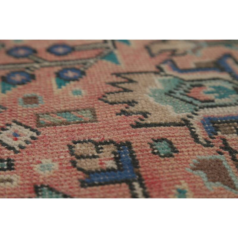 Pink Vintage Tabriz Persian Area Rug Handmade Wool Carpet - 6'4" x 9'7"