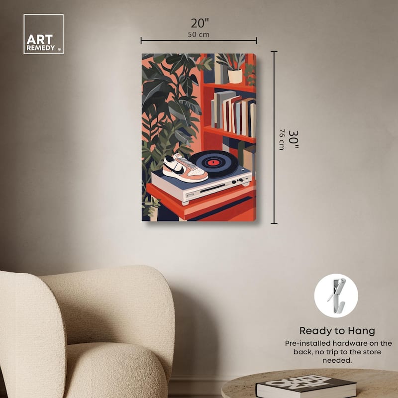Vinyl and Sneaker Canvas by Art Remedy, Gallery Wrapped
