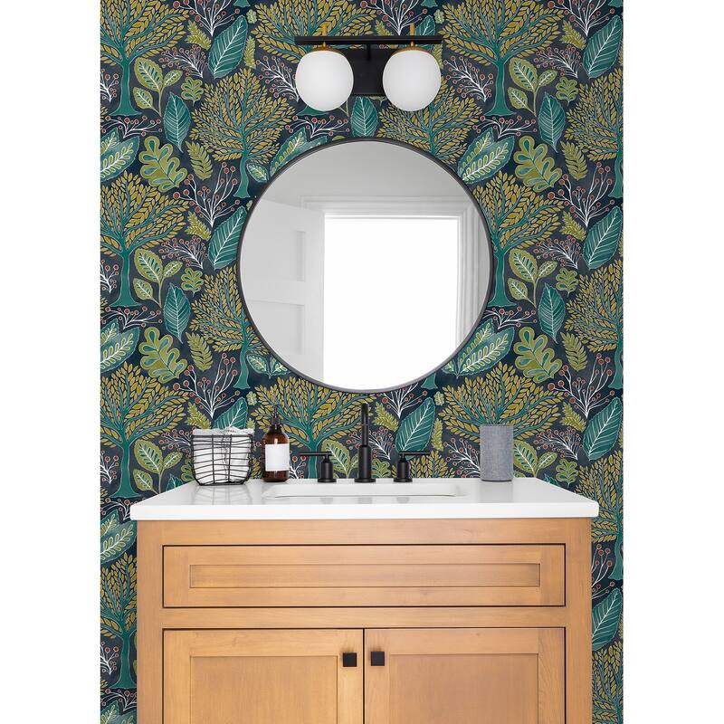 Advantage Kiah Blue Forest Wallpaper