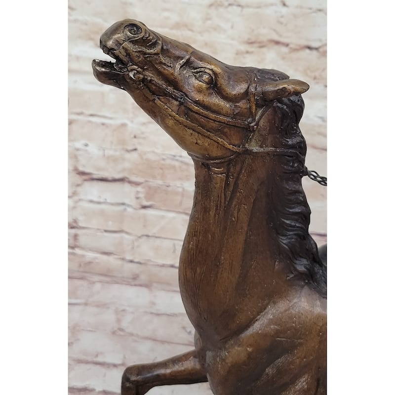 Buffalo Signal By Frederic Remington Bronze Statue Sculpture Native American Horseback 25 Inches X 17 Inches