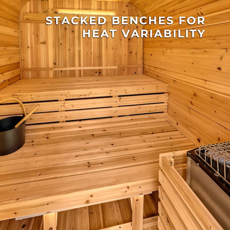 Backyard Discovery Lennon 4-6 Person Outdoor Cube Sauna, 9kW Heater