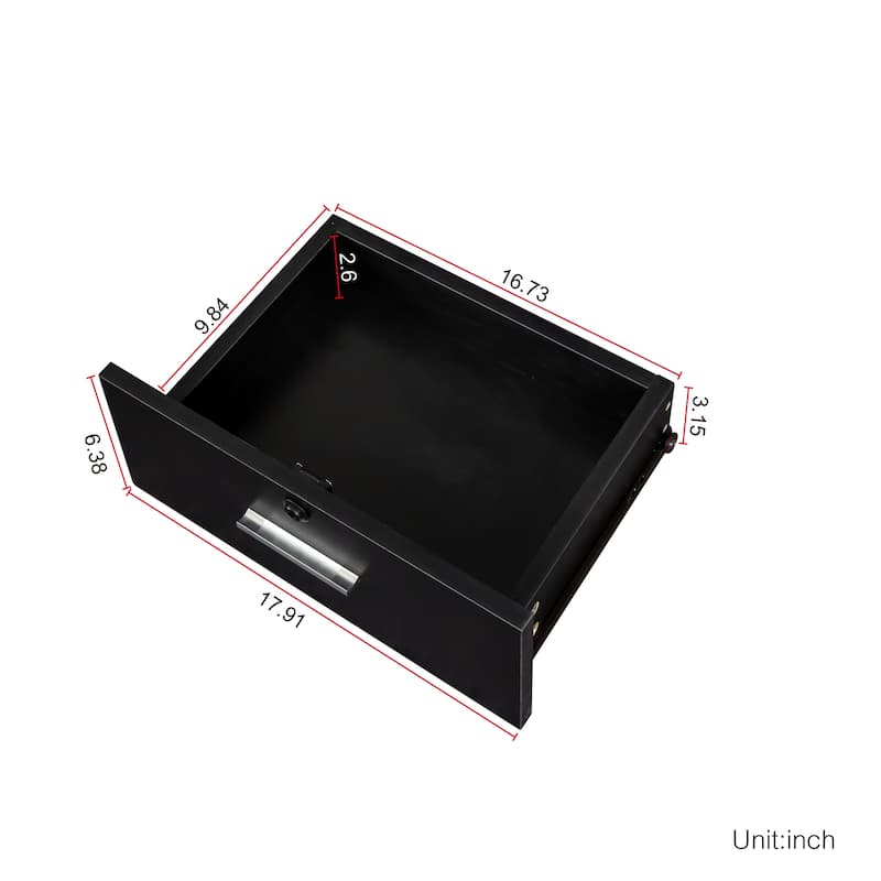 Roomfitters Modern Vanity Table with Storage Shelves, Multi-Layer Makeup Desk with Drawers and Cabinet