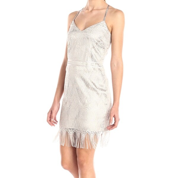 metallic fringe dress