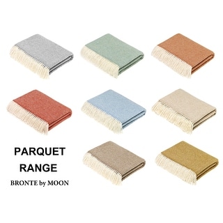 Merino Lambswool Throw Blanket - Parquet - Aqua, Made in England - Bed ...