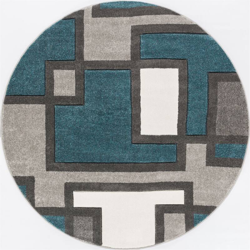 Well Woven Ruby Imagination Squares Modern Geometric Area Rug