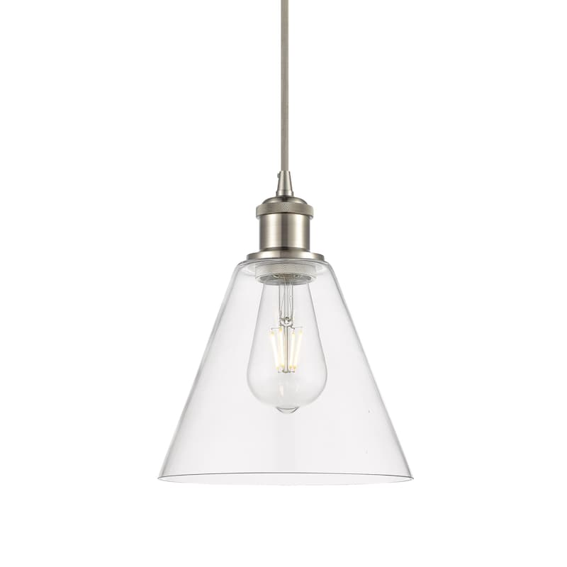 Innovations Lighting 516-1P-12-8 Berkshire Pendant Berkshire 8" Wide - Brushed Satin Nickel / Clear