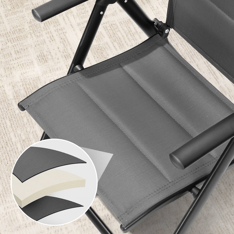 Pellebant Patio Folding Dining Chairs Aluminum Padded Adjustable