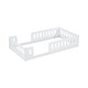 preview thumbnail 8 of 11, Wood Twin Size Floor Bed Platform with Guardrail Fence,White