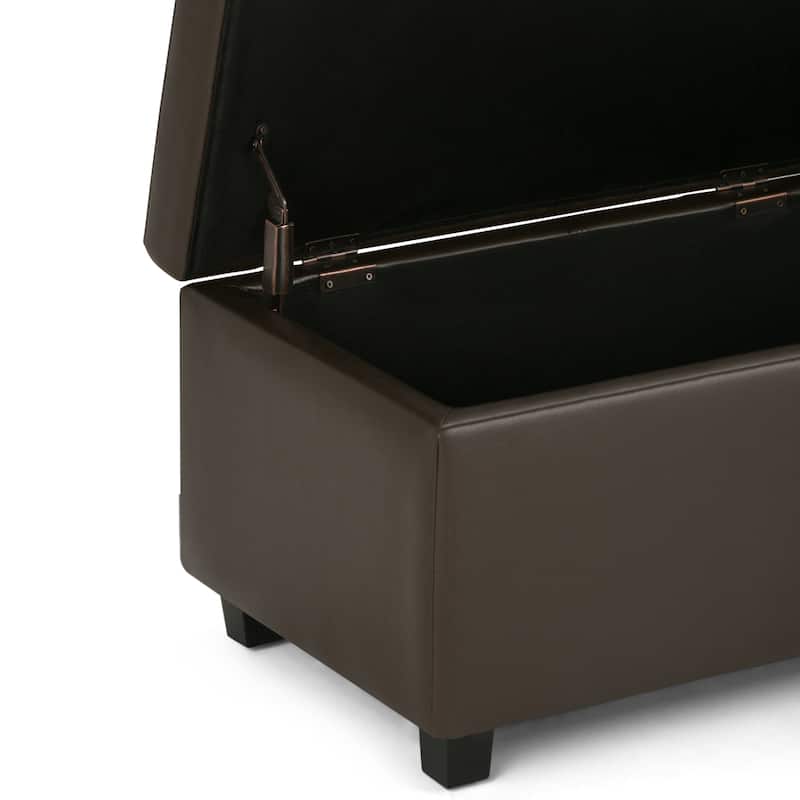 WYNDENHALL Franklin 48-in. Wide Contemporary Rectangular Storage Ottoman