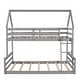 preview thumbnail 29 of 33, House Shape Twin over Full Wood Bunk Bed with Slide and Ladder, White