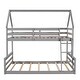 preview thumbnail 9 of 13, Twin over Full House Bunk Bed with Built-in Ladder , Sturdy Pine Wood Frame, Convertible Design, Full-Length Guardrail