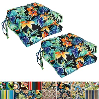 16-inch Square Tufted Indoor/Outdoor Chair Cushions (Set of 4) - 16"