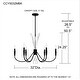 preview thumbnail 9 of 7, Cecily 6-Light Matte Black Chandelier