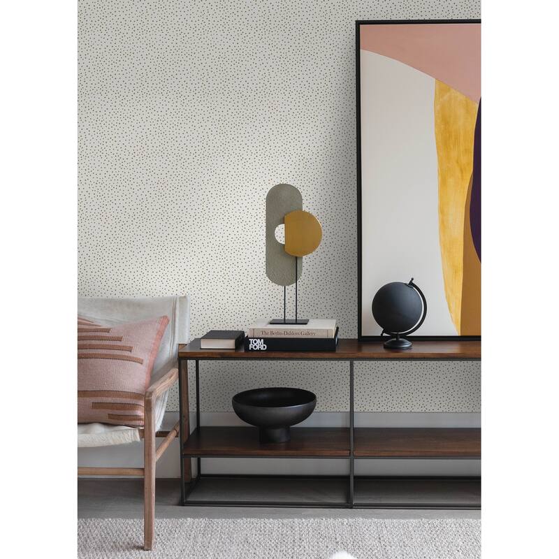 A-Street Prints Cassie White Petite Polka Wallpaper