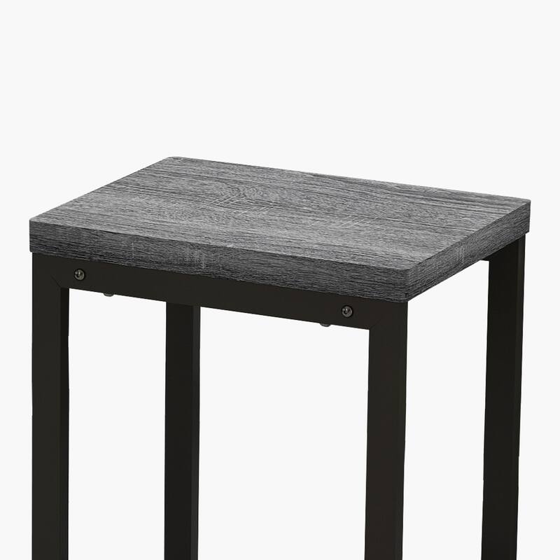Long Dining Table Set with 3 Stools Pub Kitchen Set Side Table with Footrest