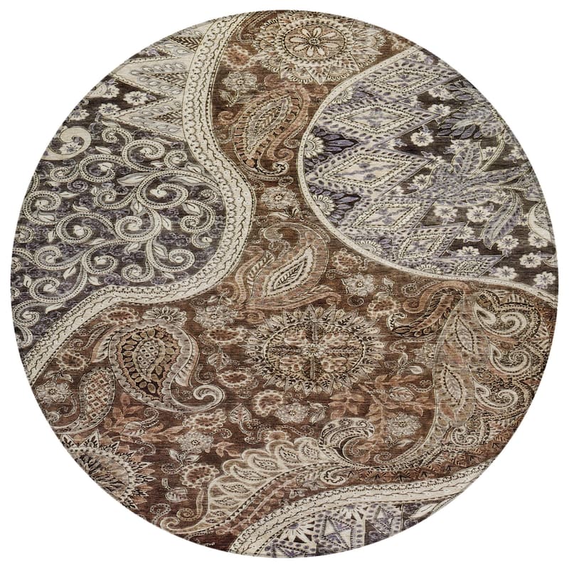 HomeRoots Floral Medallion Transitional Rectangle Outdoor Rug