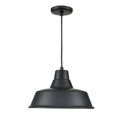 R Series 1-Light Cord Hung Classic Warehouse Satin Black - Satin Black