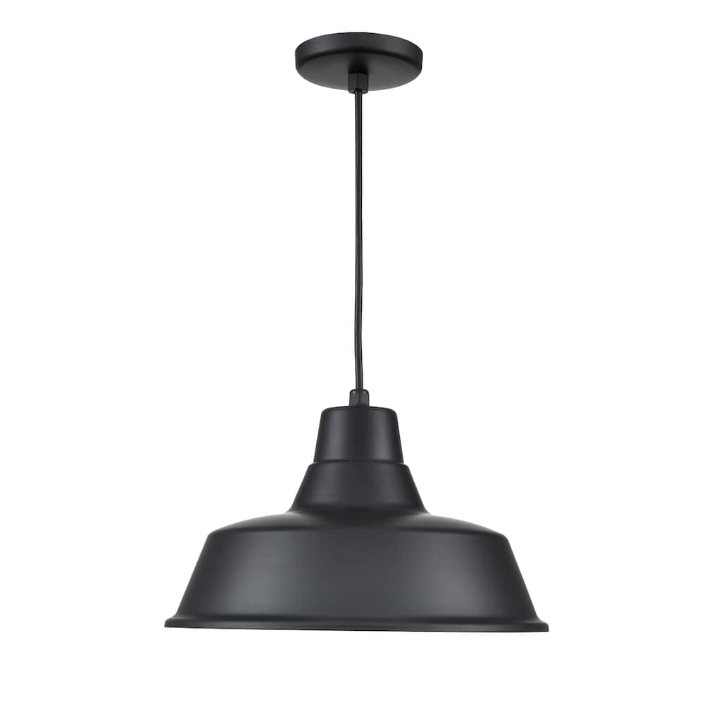 R Series 1-Light Cord Hung Classic Warehouse Satin Black - Satin Black