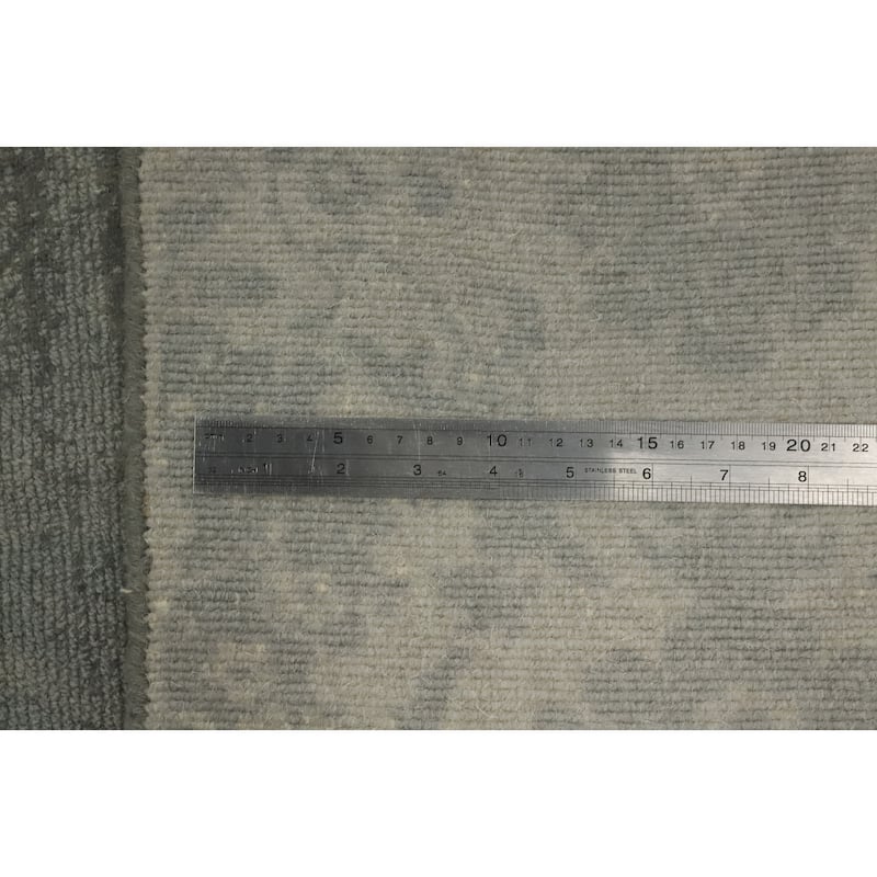 Hand-knotted Transitional Silk Carpet Grey Oushak Rug Geometric Oriental Area Rug - 7' 11'' X 4' 11''