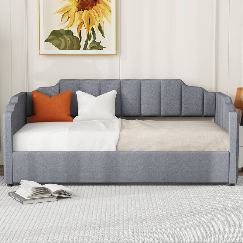 Modern Twin Size Upholstered Daybed with Underneath Storage